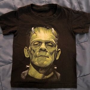 Hallowen Tshirts Frankenstein Monster Graphic Kids Tee - Black
